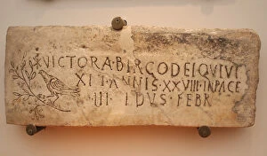 Images Dated 11th August 2005: Early Christian. Roman tombstone with Christian iconography