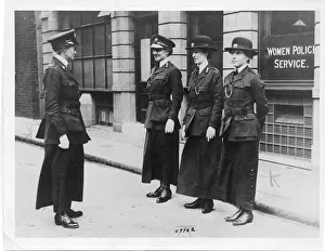 Four early women police officers in uniform, WW1 Four early women police officers in uniform, WW1