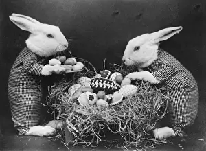 Early 1930s Easter Bunnies Print