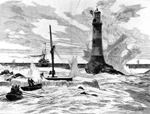 Historical Lighthouses Prints: The Eddystone Lighthouse, 1879
