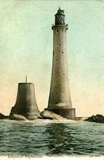 Eddystone Lighthouse Print, Cornwall, England 1900s