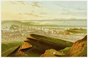 Edinburgh Print from Arthur's Seat, 1880s
