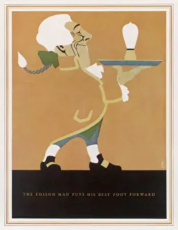 Vintage American Advertising Prints: Edison Lightbulb Advert