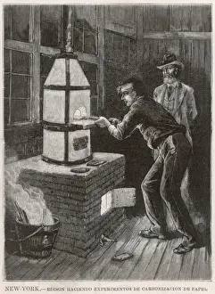 Thomas Edison Laboratory Prints: Edison at Work 1880