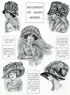 Edwardian bows, floral and feathered hats 1909 Edwardian bows, floral and feathered hats 1909