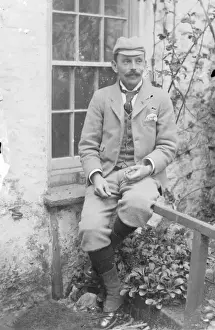 Edwardian Man on a Window Ledge Print