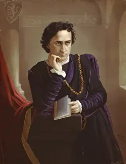 Victorian Era Theatre History Prints: Edwin Booth as Hamlet