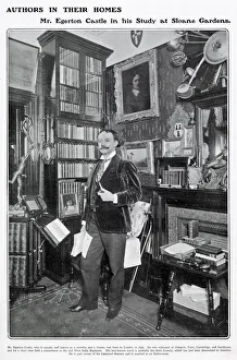 Egerton Castle (1858 - 1920), writer and fencer, pictured posing in his study at his home Egerton Castle (1858 - 1920), writer and fencer, pictured posing in his study at his home