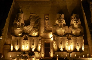 Egypt. Abu Simbel. Great Temple of Ramses II. Night view Egypt. Abu Simbel. Great Temple of Ramses II. Night view