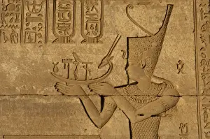 Ships And Boat Prints: Egyptian Temple Relief Print - Dendera's Mammisi Scene