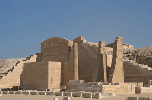 Egypt. Saqqara. Djosers complex. Temple of the three fluted Egypt. Saqqara. Djosers complex. Temple of the three fluted