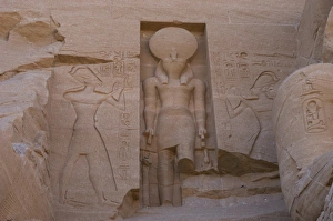Egyptian Art. Great Temple of Ramses II. Sculpture of the g Egyptian Art. Great Temple of Ramses II. Sculpture of the g