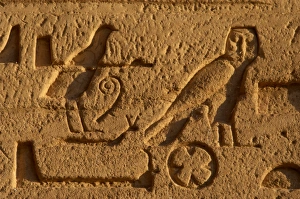 Egyptian Art. Hieroglyphs carved into the rock. Abu Simbel Egyptian Art. Hieroglyphs carved into the rock. Abu Simbel