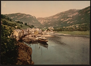 Eide Hardanger from the south, Hardanger Fjord, Norway Eide Hardanger from the south, Hardanger Fjord, Norway