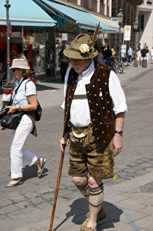 Elderly Bavarian man wearing lederhosen Elderly Bavarian man wearing lederhosen