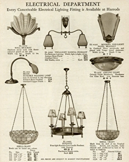 Electric ceiling & wall lights using oyster shell 1929 Electric ceiling & wall lights using oyster shell 1929