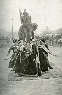 Elephant presentation dance, Nha Trang, South Vietnam Elephant presentation dance, Nha Trang, South Vietnam