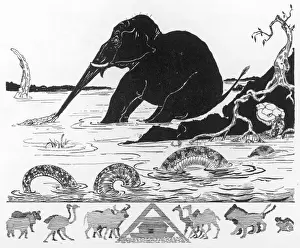 The Elephant's Child: A Kipling Print of the Trunk's Origin