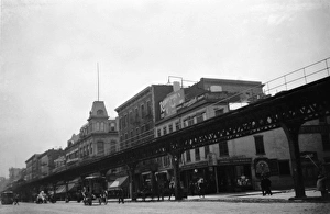 Elevated rail road, Houghton st, New York Elevated rail road, Houghton st, New York