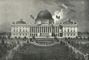 United States Government Buildings Prints: Elevation of the eastern front of the Capitol of the United