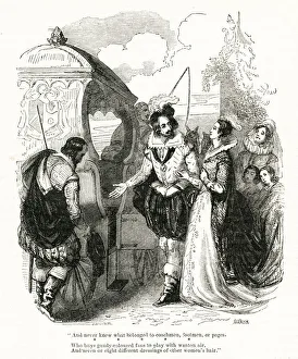Elizabethan aristocratic couple getting into a coach Elizabethan aristocratic couple getting into a coach
