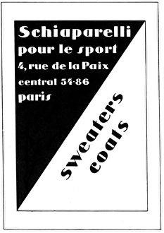 Elsa Schiaparelli Pour le Sport advertisment Elsa Schiaparelli Pour le Sport advertisment