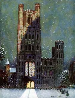 Ely Cathedral in the snow by Ernest Uden Ely Cathedral in the snow by Ernest Uden