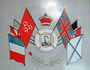 Embroidered crown, flags of the Allied nations Embroidered crown, flags of the Allied nations