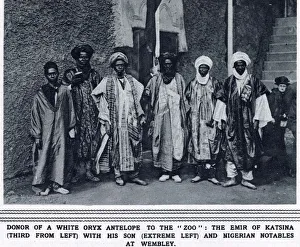 The Emir of Katsina (seen third from left), his son (far left The Emir of Katsina (seen third from left), his son (far left