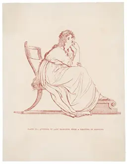 Emma Hamilton Print: Engraved Portrait of Lady Hamilton