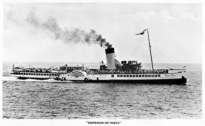 Steam Ship History Prints: Emperor of India paddle steamer, at sea