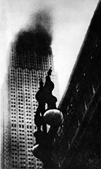 The Empire State Building, New York, on Fire, 1945 The Empire State Building, New York, on Fire, 1945
