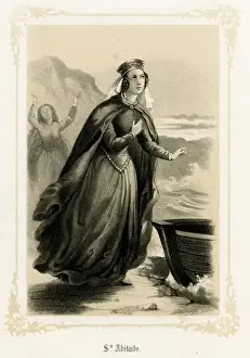 Empress Adelaide Print, 931-999, Watercolor Portrait