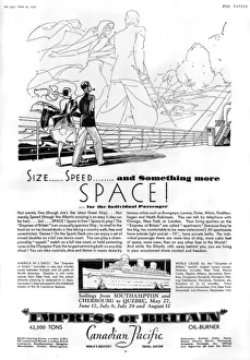 Empress of Britain advertisement, 1931 Empress of Britain advertisement, 1931