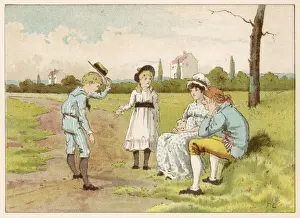 Victorian Nursery Rhyme Prints: Encounter with Jack and Jill