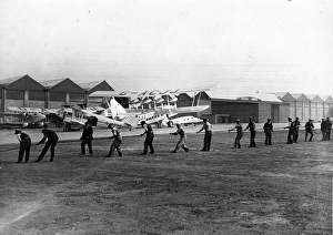 Engineers laying a new electric cable at Croydon Airport Engineers laying a new electric cable at Croydon Airport