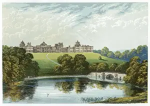 Prints of Distant view from the north, seen from across the lake Politic Prints: Blenheim Palace Print - Distant View from the North