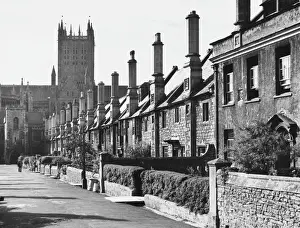 Print of Wells The Vicars Close, England