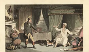 English gentleman receiving a letter from his family English gentleman receiving a letter from his family