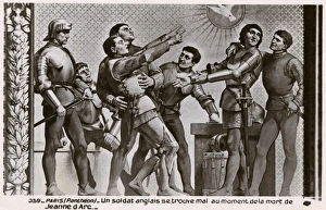 English soldier is taken ill at the death of Joan of Arc English soldier is taken ill at the death of Joan of Arc