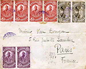 Envelope with stamps sent from Addis Ababa to Paris Envelope with stamps sent from Addis Ababa to Paris