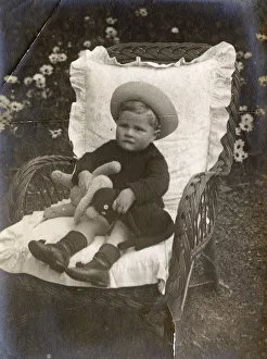 Eric Atherton Smith - young boy aged 3 with his toy drum Eric Atherton Smith - young boy aged 3 with his toy drum