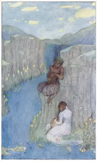 Eros and Psyche - 5: Print of Psyche asking Pan for advice