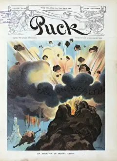 Puck Magazine Illustrations Online Prints: An eruption of Mount Teddy