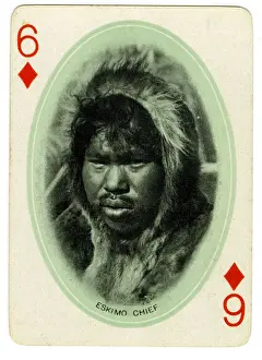 Vintage Playing Cards Prints: Eskimo Chief