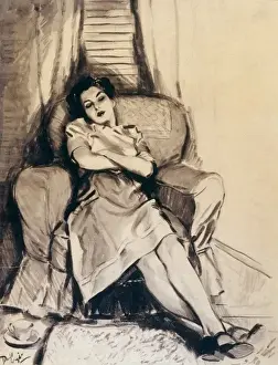 David Wright Artwork Prints: Esme in a chair by David Wright