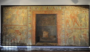 Etruscan Art. Veji, the Campana Tomb. Copy of tomb painting Etruscan Art. Veji, the Campana Tomb. Copy of tomb painting