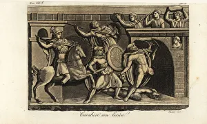 Etruscan cavalry and warriors at the siege of Thebes Etruscan cavalry and warriors at the siege of Thebes