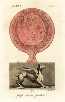 Etruscan goddess Persipnei and griffon Etruscan goddess Persipnei and griffon