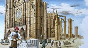Europe. Middle Age. Construction of a gothic Cathedral Europe. Middle Age. Construction of a gothic Cathedral